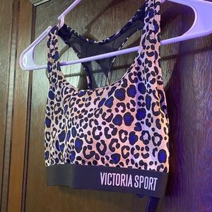 Victoria's Secret Leopard Print Sports Bra - Black and Tan